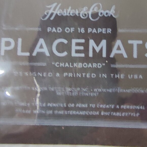 Placemats by Hester & Cook, chalkboard finish, set of 16, for art, menu, names. - Picture 2 of 4